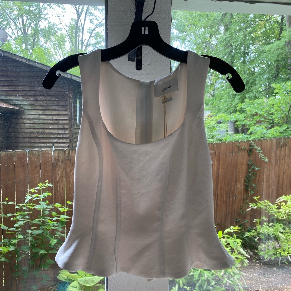 Wilfred/Aritzia - Rhondora Bustier - crepe top, Off White/Birch, Size small